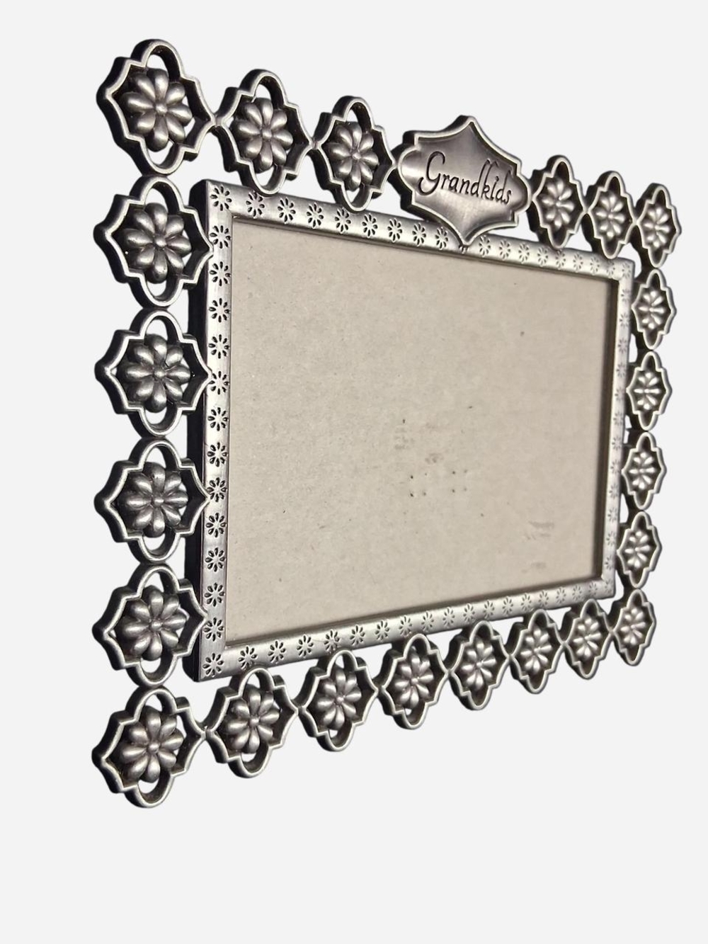 Grandkids Floral Pewter-Style Picture Frame - Silver